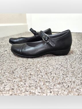Dansko Fawna Mary Jane Shoes Black Leather Women's 38/US 7.5-8